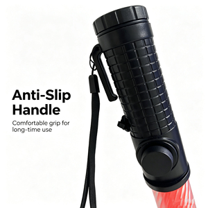Bâton lumineux de signalisation LED rechargeable 39 cm avec design fileté pour avertissement de sécurité en cas d'urgence sur chantier routier - Product Image 3