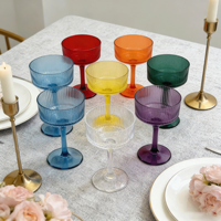 Verres à coupe en plastique côtelés simples, style américain moderne, collection haut de gamme, verres à vin pour coupes et verres à martini