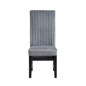 DB Kini gris velours côtelé finition noire chaise d'appoint ensemble 2 pour salons Restaurants maison bureau salle de sport contemporain ferme lumière - Product Image 5