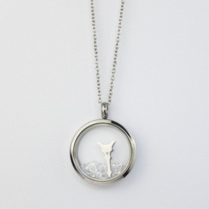 Đẹp 316 thép không gỉ tháp Eiffel quyến rũ thủy tinh nổi kỷ niệm mề đay Vòng cổ - Product Image 1