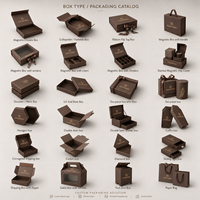 Boîte cadeau de luxe personnalisée en carton rigide marron avec couvercle et base pour bonbons, truffes, pralines, chocolats, avec 9 séparateurs