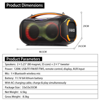 Altavoz Portátil de Alta Potencia para Exteriores, RGB, IPX6, Resistente al Agua, Recargable, con Batería Integrada, Multifuncional, para Karaoke y Fiestas