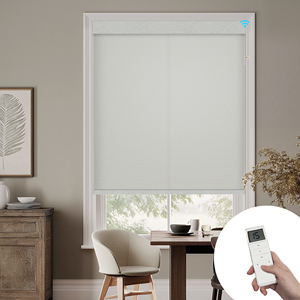 Stores enrouleurs motorisés intelligents SAMADHI avec contrôle par application Wi-Fi et minuterie, stores électriques pour fenêtres, tissu texturé pour l'intimité et la protection solaire - Product Image 3