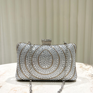 HC1242 New Arrival Women Fashion Temperament Elegant Evening Chain Bag Dark <strong>Green</strong> Rhinestone <strong>Clutch</strong> For Party Formal Event - Product Image 4
