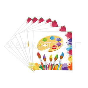 Paintbrush Art Theme Paper Plates 9 Inch <b>Round</b> Birthday Party Tableware Set - Product Image 3