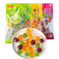 Bonbons gélifiés multicolores en forme de boule, saveur mangue, citron vert et prune, 228g/sachet, prix bas, en gros, snacks exotiques, boissons