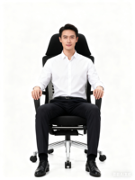 Chaise de bureau exécutive ergonomique moderne en maille avec hauteur réglable et repose-pieds pour la maison, le salon, le jeu et l'étude