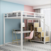 New Design School Schlafsaal Verwenden Sie Schlafzimmer möbel Modern Metal Queen Frame Etagen bett mit Treppe