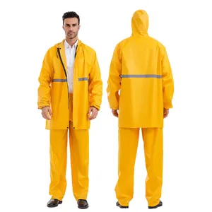 2024 Wholesale Fashion Waterproof Oxford Rain Coat Suit Outdoor Cycling Motorcycle Raincoat Adult Mens Rain Jacket And Pants Set