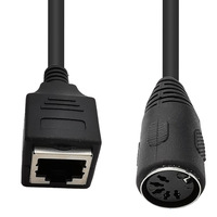 Câble adaptateur MIDI DIN 5 broches vers RJ45 sur mesure, droit ou coudé, mâle/femelle, pour connexion longue distance