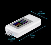 Probador USB con Pantalla a Color Tipo-C KWS-1902C, Corriente de 0-5A, Voltaje de 4-30V, Medidor de Potencia, Detector de Batería Móvil
