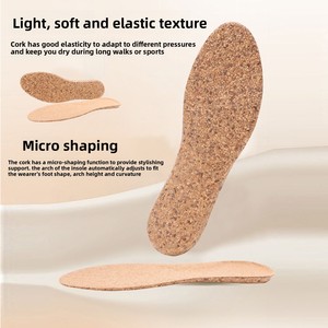Semelles orthopédiques en liège recyclables anti-fatigue, semelles orthopédiques confortables pour le sport, améliorent les performances sportives - Product Image 3