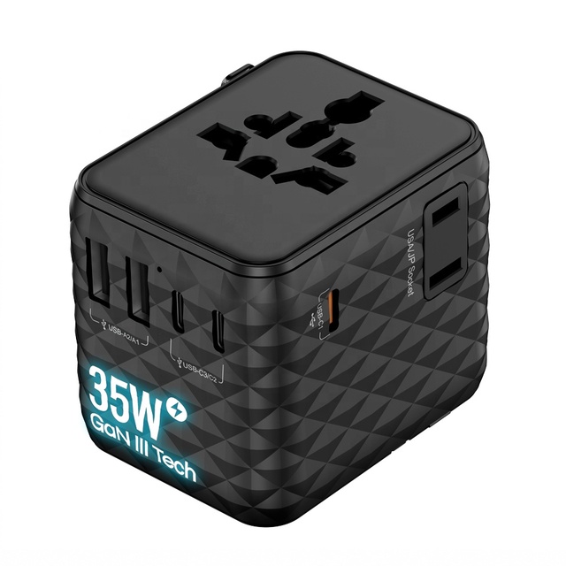 Worldplug GaN 35W Multi Plug Travel Adaptor Worldwide Charger International Universal Travel Adapter with Usb and Type c