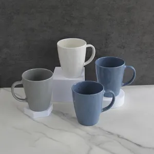 SEBEST Custom ized Sublimation Melamin Tasse Großhandel Neue Einfache Terrazzo Blau Grau Weiß Kaffee Melamin Tasse Mit Griff