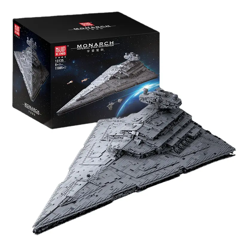MOULD KING 13135 Imperial Star Destroyer Educational Diy Assemble Bricks Warship Technic Building Blocks Set Toys Kids