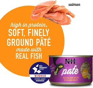 OEM/ODM Pet Wet Food Wholesale Wild Salmon Recipe in Salmon Broth Factory Hot Selling Multiple Flavors Cat&Dog Snack Cans