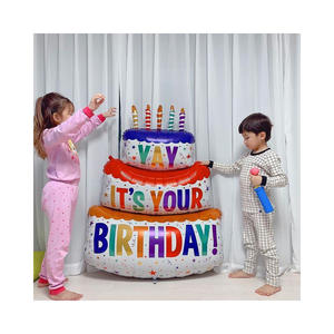 <span class=keywords><strong>Ballon</strong></span> à trois couches pour gâteau, en aluminium, décoration <span class=keywords><strong>de</strong></span> fond pour fête d'anniversaire, nouvelle collection, 1 pièce - Product Image 1