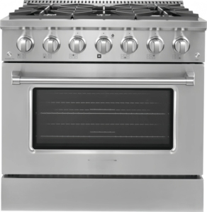 36 pouces. 5,5 Cu. Cuisinière à gaz 6 brûleurs avec four à convection, encastrable, en acier inoxydable, avec intérieur de four soudé sans joint - Product Image 1