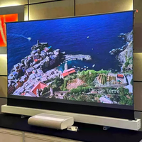 Écran de projection motorisé au sol de 150 pouces, écran ALR à grille noire anti-lumière pour projecteur laser UST 4K/8K, home cinéma