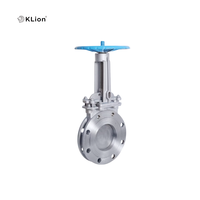 Vanne à opercule manuelle KLION PZ73 en acier inoxydable 304, haute température, type couteau, à bride, pour décharge d'eau, de boues et de scories, certifiée ISO