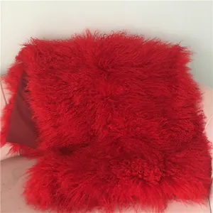 2024 Hot Pink Mongolia Fur Sheep Skin Pelt For Sale