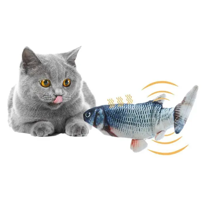 Cat Kicker Fish USB Rechargeable Battery Electric Soft Washable Dancing Fish Cat Catnip Toy