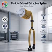 Système d'extraction des gaz d'échappement de véhicule CE ISO avec rail coulissant en aluminium, rouleaux à roulement à joint en caoutchouc, chariot à longueur personnalisable
