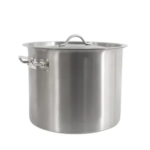 Commercial Customized Silver Color Various Cooking Pot 20-80cm Sizes For Induction Cooker Stainless Steel Stock Pot