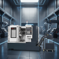 Centre de tournage CNC à double broche 5 axes avec commande FANUC et 12 stations d'outils, capacité moyenne