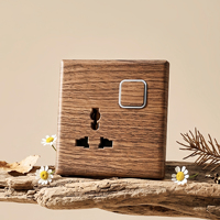 Interruptor de pared eléctrico Shinelite de diseño superdelgado con placa de madera, interruptor de 16A, nuevo modelo