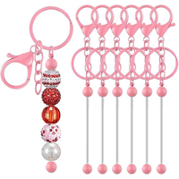 Porte-clés personnalisable avec logo, barre à perles, fermoir mousqueton pour bijoux DIY, artisanat, vente en gros, ODM