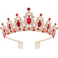 Diadème de mariée de luxe en alliage, couronne multicolore en strass, accessoire de cheveux élégant en cristal pour mariées, Coronas