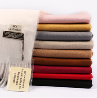 Écharpe d'Hiver Ciel de Marque de Luxe Personnalisée, Épaisses et Chaudes à Pompons pour Femmes, Écharpe en Cachemire pour Femmes, Châles en Cachemire Élégants pour l'Hiver