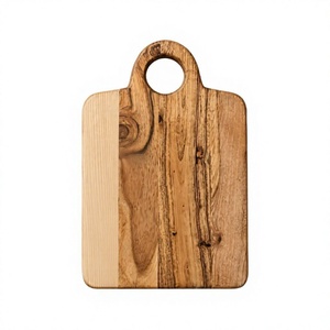 Plateau de service à pizza en bois de qualité supérieure avec poignée en bois, compatible lave-vaisselle, pour steak, burger, aliments grillés - Product Image 3