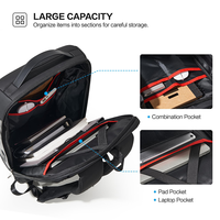 Sac à dos de voyage antivol pour homme avec logo personnalisé, résistant à l'eau, pour ordinateur portable 15 pouces, grande capacité, idéal pour les affaires et les trajets quotidiens