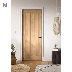 Sertifikat bersertifikat cepat pengiriman casement pintu kayu interior modern pintu kamar panel kayu interior pintu