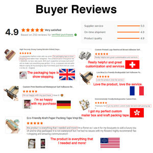 شريط تغليف ورقي كرافت صديق للبيئة مطبوع بشعار مخصص، شريط تغليف بني لاصق ذاتي الإغلاق من ورق الكرافت - Product Image 3