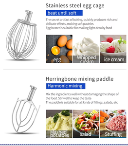 Cocina comercial 60L Mezclador de alimentos Licuadoras de panadería industrial Mezclador de masa de pie - Product Image 2