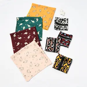 Small Square Scarf for Women 50*50 cm Assorted Art Decorative Leopard Silk Professional Grade Polyester Scarf