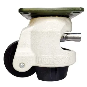 Heavy Duty Foot Casters Wheel Ratchet Adjustable Leveling Casters for Transportation, Up to 500kgs Swivel Plate Casters Wheels
