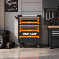 Chariot à outils à sept tiroirs robuste avec panneau perforé personnalisé, poignée de poussée, OEM ODM, pour garage, atelier, réparation, chariot à outils mobile