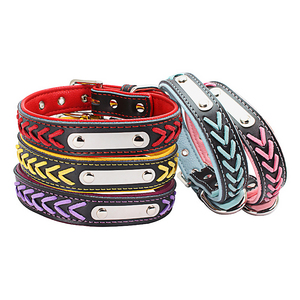 Collar acolchado de cuero suave y transpirable para cachorros, ajustable, hebilla de aleación, resistente al agua, clásico, para mascotas - Product Image 2