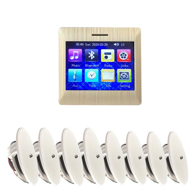PW425C+CR620 Multi Room Stereo Smart Home Audio System Music in Wall Mount Amplifier With 6.5 Inch Ceiling Speaker SET
