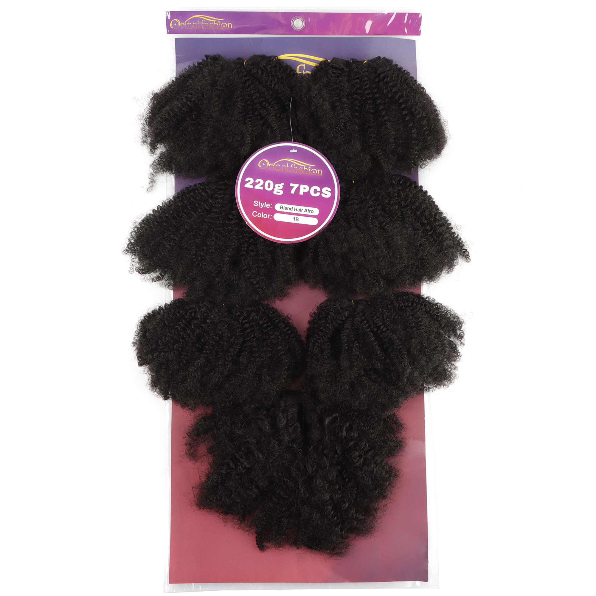 Main productWholesale Products Sale Soft Afro Kinky Curly Hair Synthetic 7pcs/pack Hair Weft With Closure Ombre African Weave Hair Bundles - Image 1