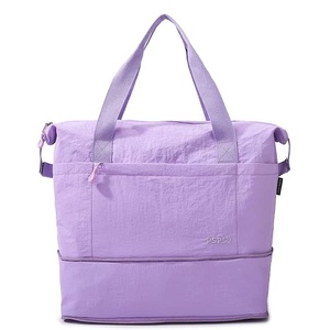 Bolsa de Gimnasio Unisex Impermeable de Poliéster con Cierre de Cremallera, Gran Capacidad, para Deporte y Viaje, Color Morado, Correa Ajustable - Product Image 1