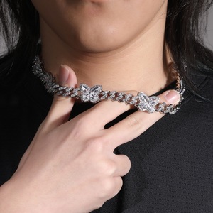 Vendita Diretta dalla Fabbrica dell'Ultima Catena Cubana Hip-hop con Design di <span class=keywords><strong>Farfalla</strong></span> Tridimensionale in Zirconia di Lusso - Product Image 6