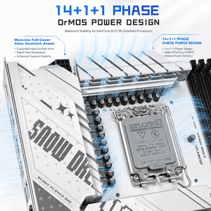 Carte mère JGINYUE <span class=keywords><strong>Z690</strong></span> Z790 LGA1700 DDR4 DDR5 M-<span class=keywords><strong>ATX</strong></span> pour jeux, compatible avec les processeurs de 12e, 13e et 14e génération, jusqu'à 4x M.2 NVMe, LAN 2.5G - Product Image 3