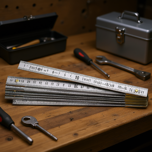 Regla plegable doble de aluminio de 12 pulgadas con cinta métrica de acero para trabajos de precisión - Product Image 3