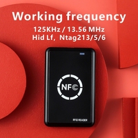 Lector de tarjetas inteligentes NFC, copiadora/duplicadora RFID, 125KHz, 13,56 MHz, programador USB, llaveros, tarjeta de identificación IC EM UID EM4305 T5577 Tag