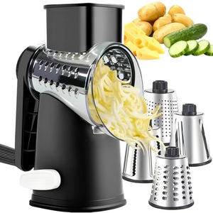 <span class=keywords><strong>Râpe</strong></span> <span class=keywords><strong>à</strong></span> fromage manuelle rotative avec 4 lames interchangeables en acier inoxydable, base <span class=keywords><strong>à</strong></span> ventouse, trancheuse et déchiqueteuse de <span class=keywords><strong>légumes</strong></span> pour la cuisine (pour pommes de terre) - Product Image 1